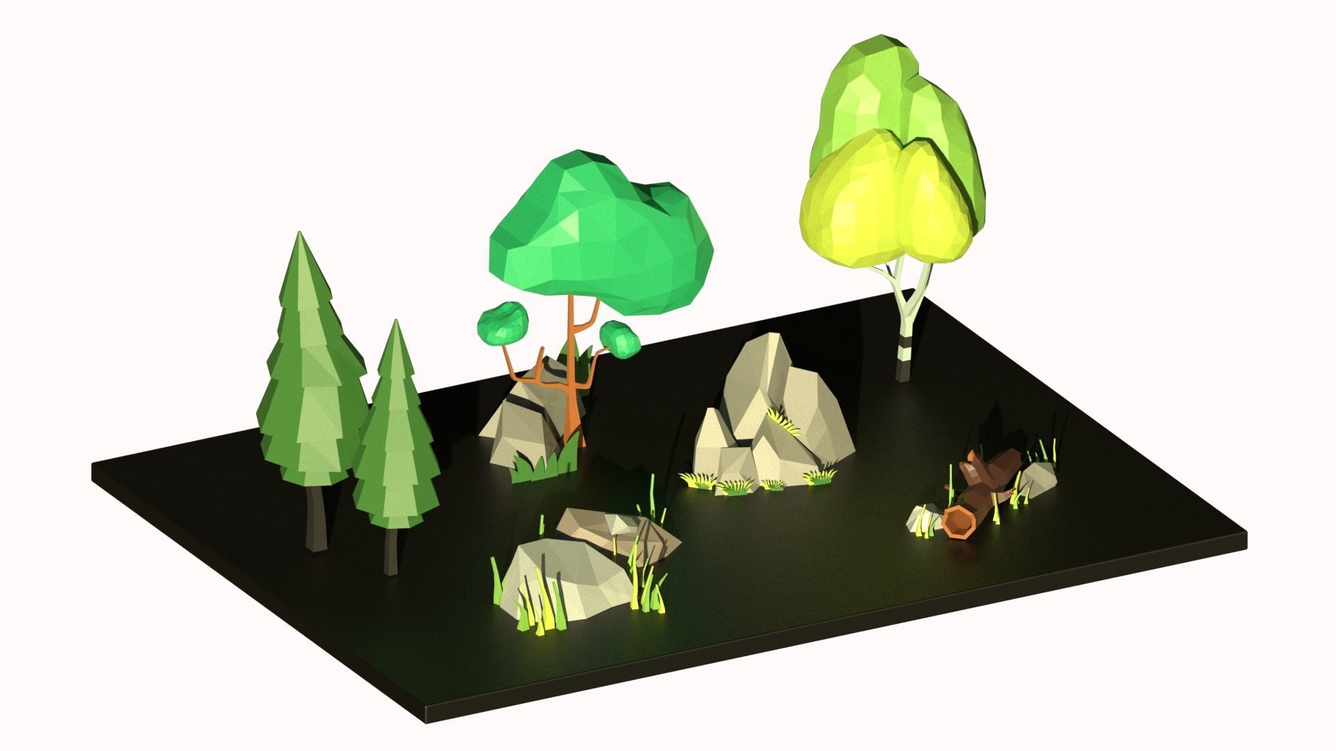 Low-poly forest Low-poly 3D model_2