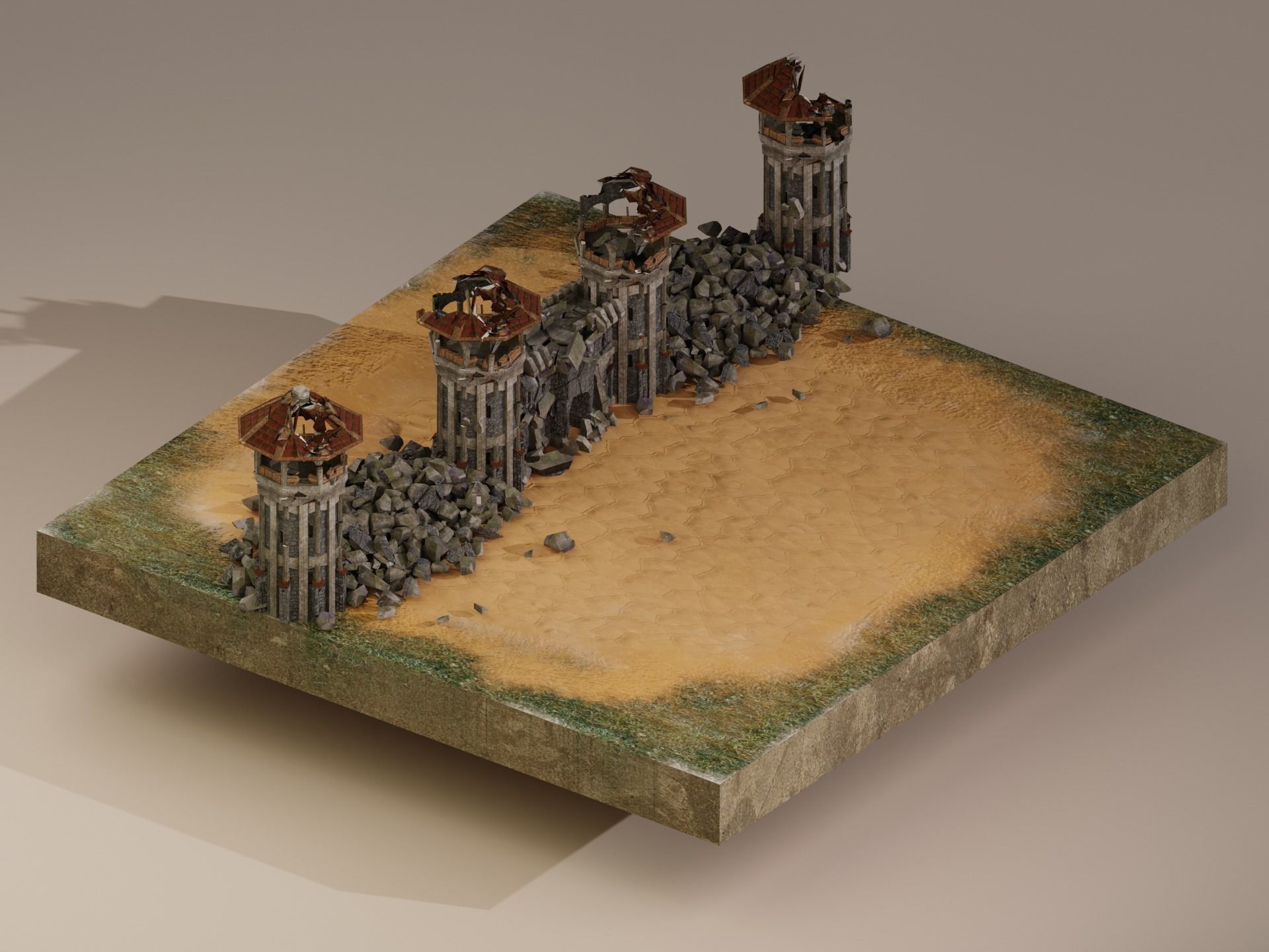  Castle Wall Level 15 3D model_3