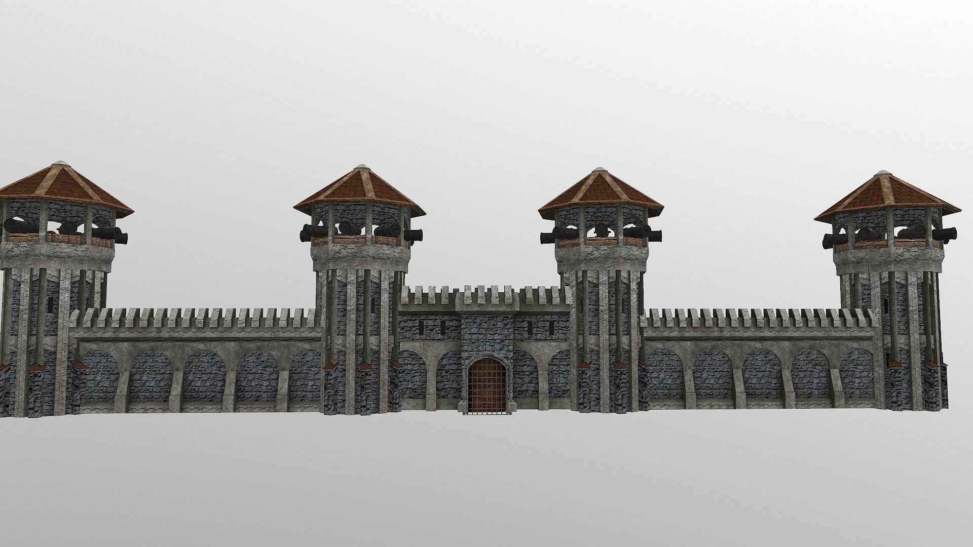  Castle Wall Level 15 3D model_4