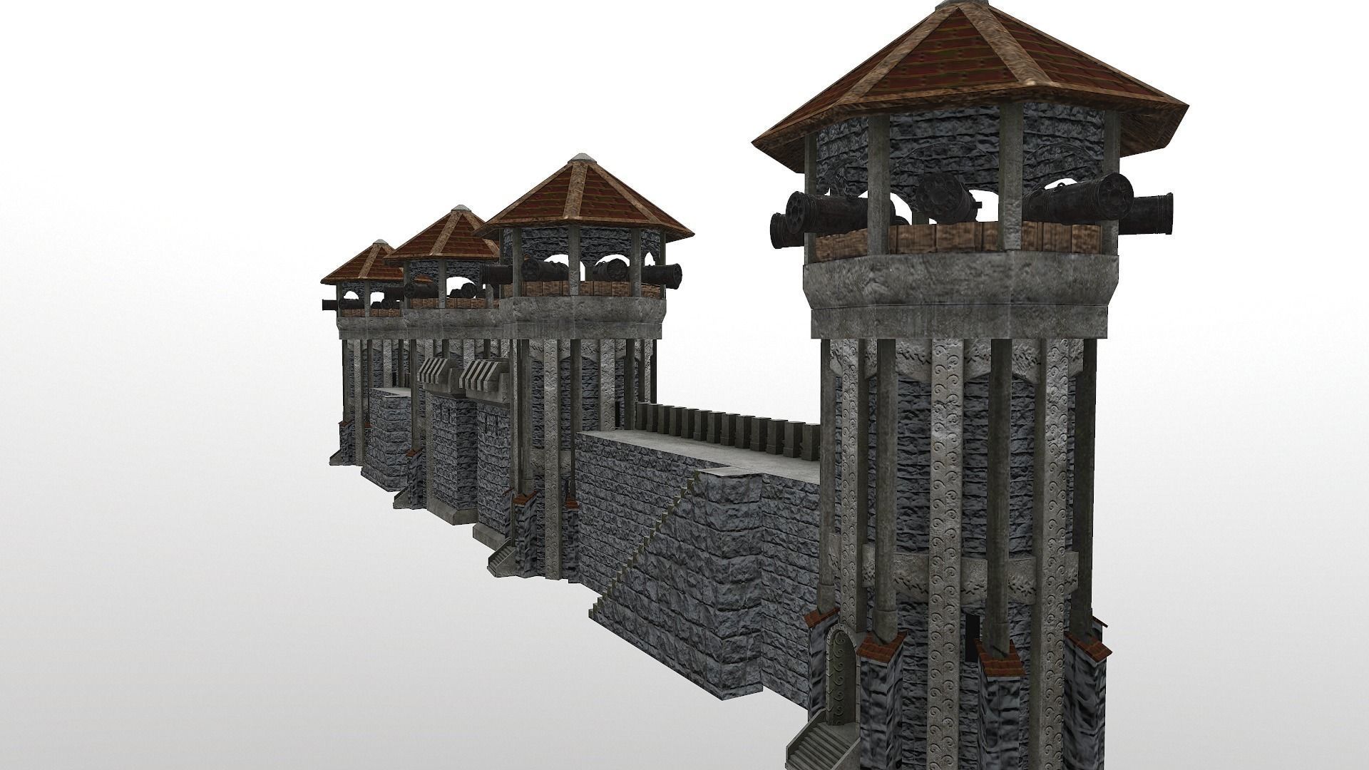 Castle Wall Level 15 3D model_6