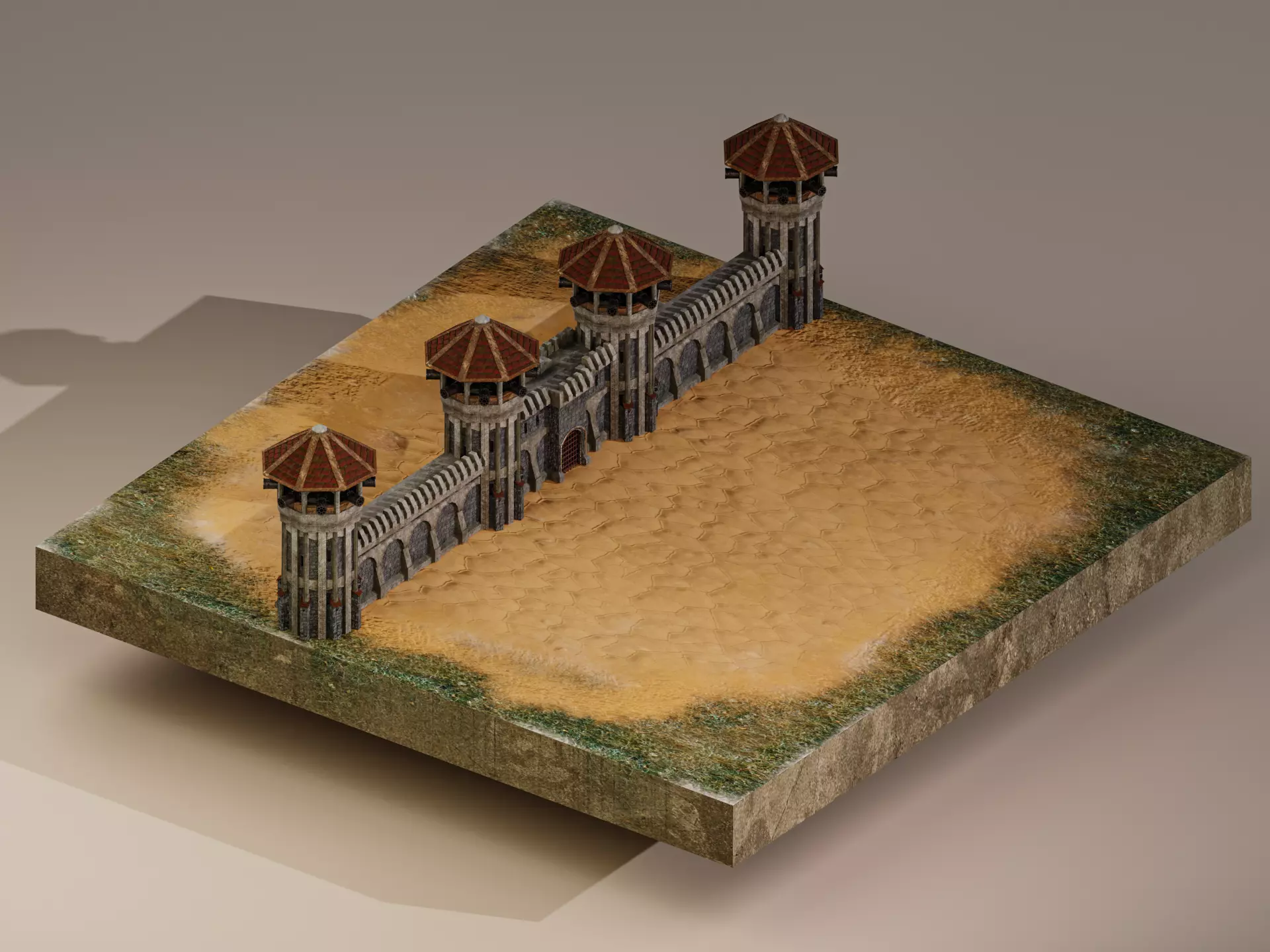  Castle Wall Level 15 3D model_0