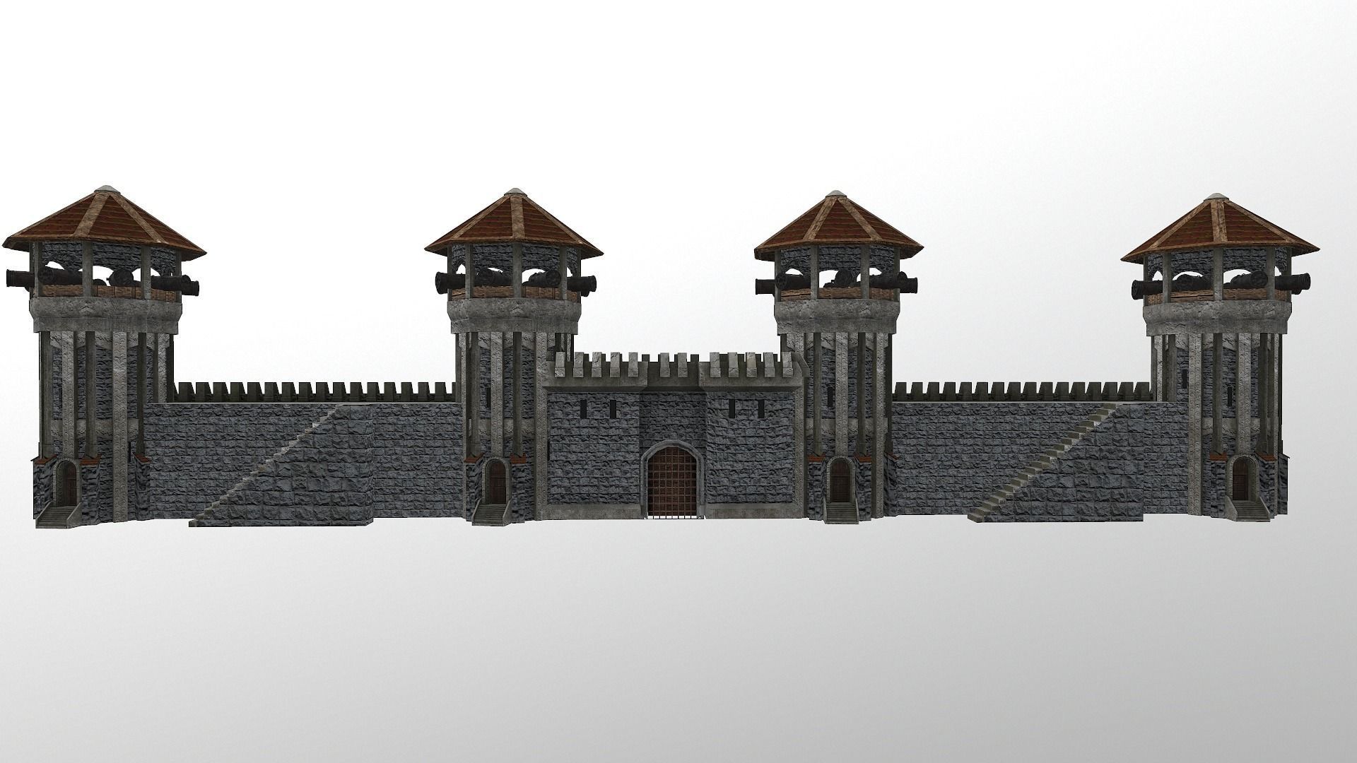  Castle Wall Level 15 3D model_8