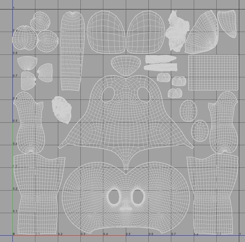 Furry cat basemesh character Low-poly 3D model_7