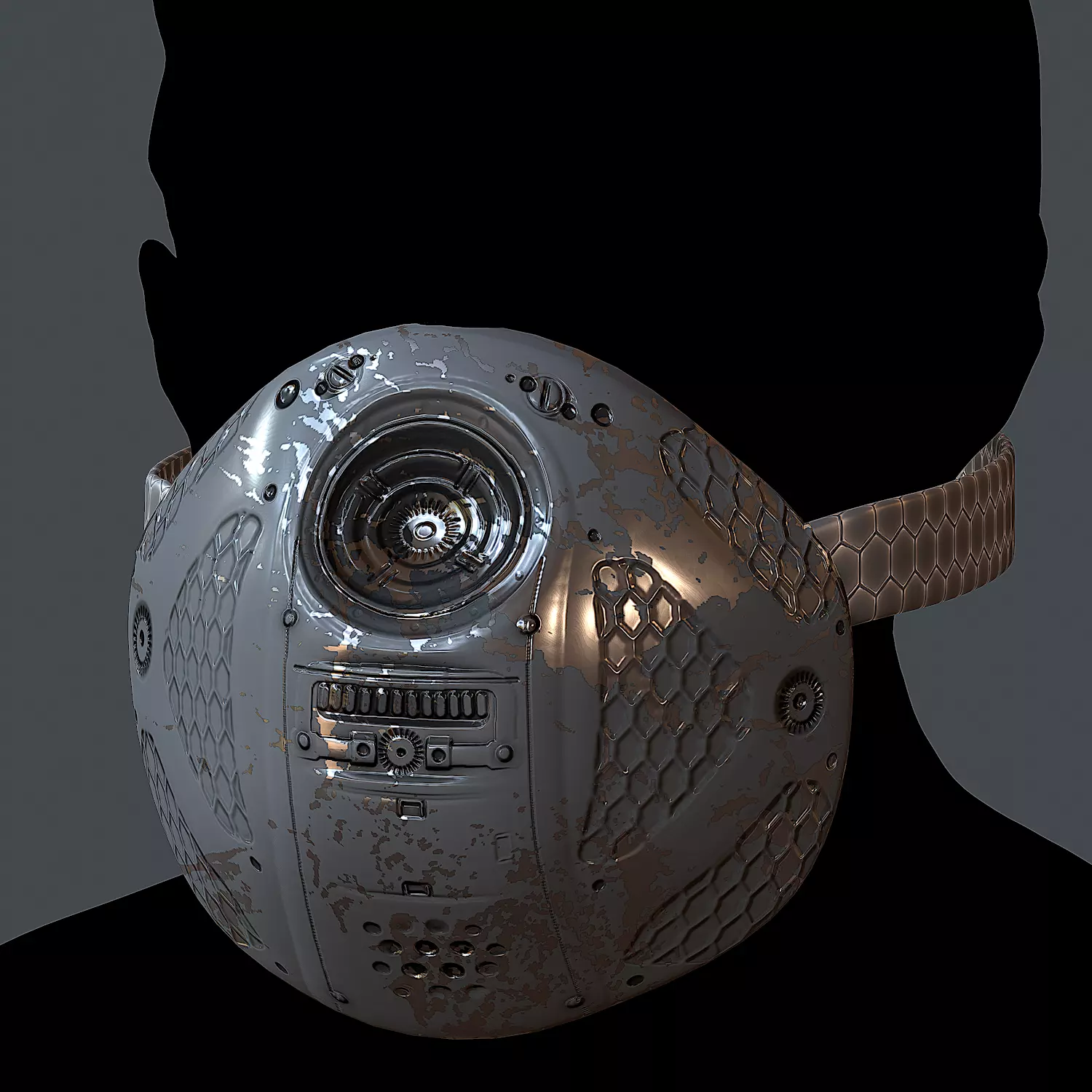 Gas mask helmet 3d model scifi Low-poly Low-poly 3D model