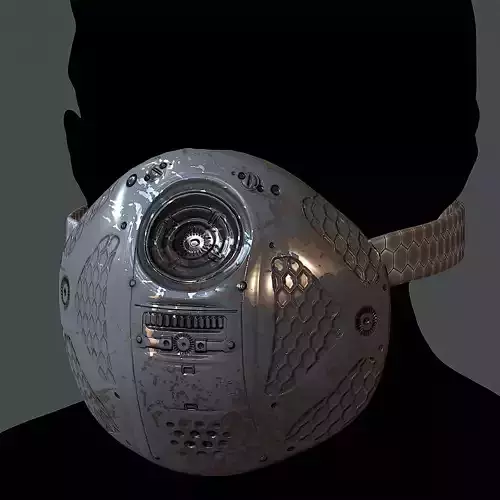 Gas mask helmet 3d model scifi Low-poly