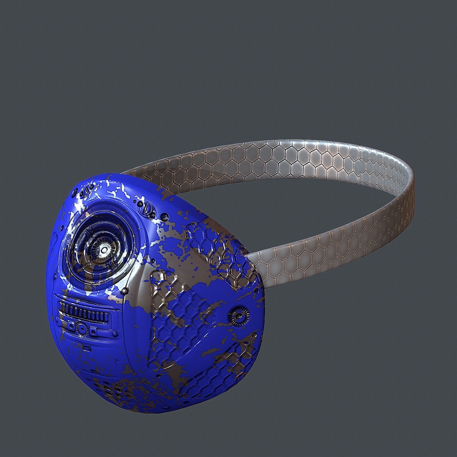 Gas mask helmet 3d model scifi Low-poly Low-poly 3D model_5