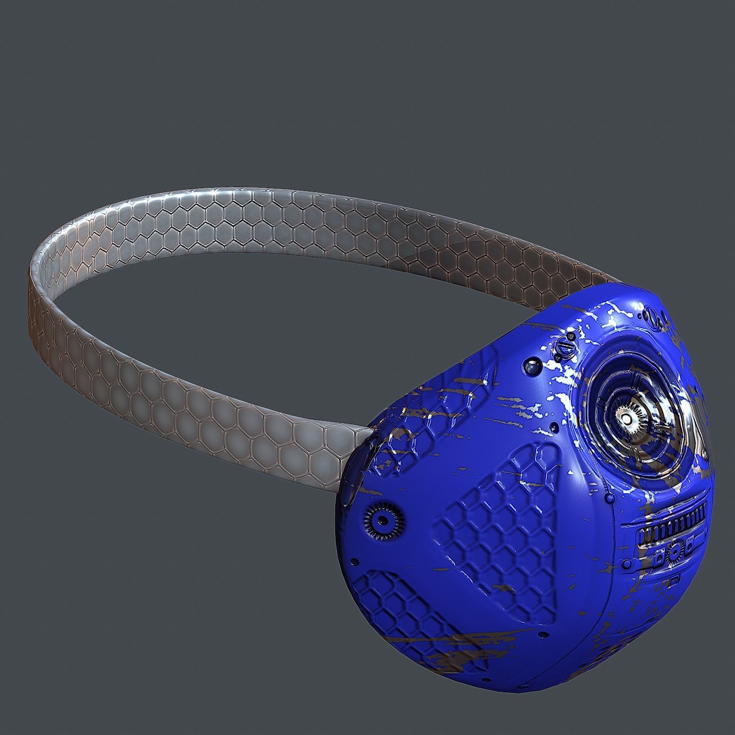 Gas mask helmet 3d model scifi Low-poly Low-poly 3D model_3