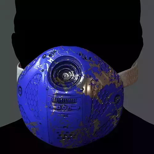 Gas mask helmet 3d model scifi Low-poly