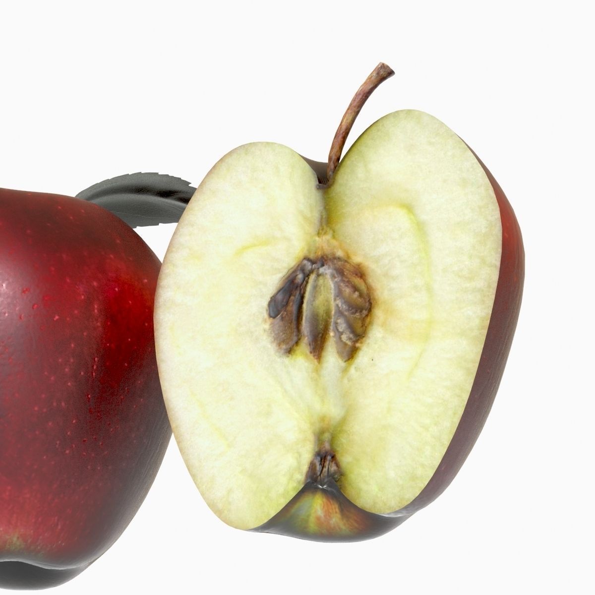 red apple 3D model_10