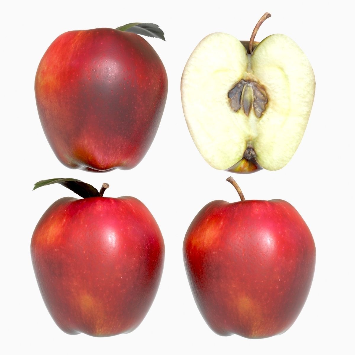 red apple 3D model_1