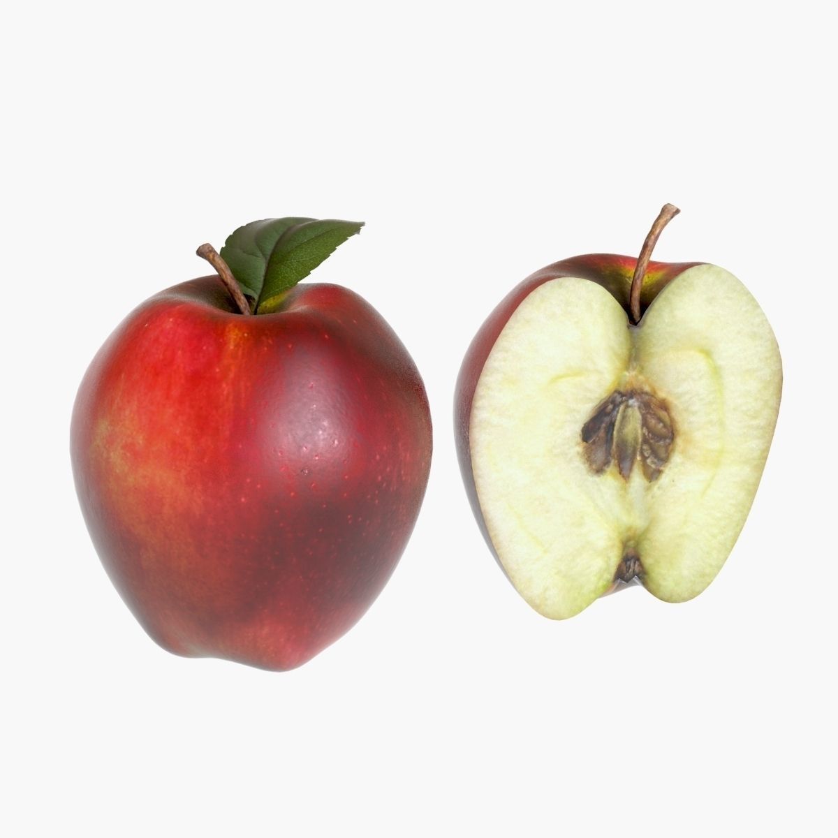 red apple 3D model_4