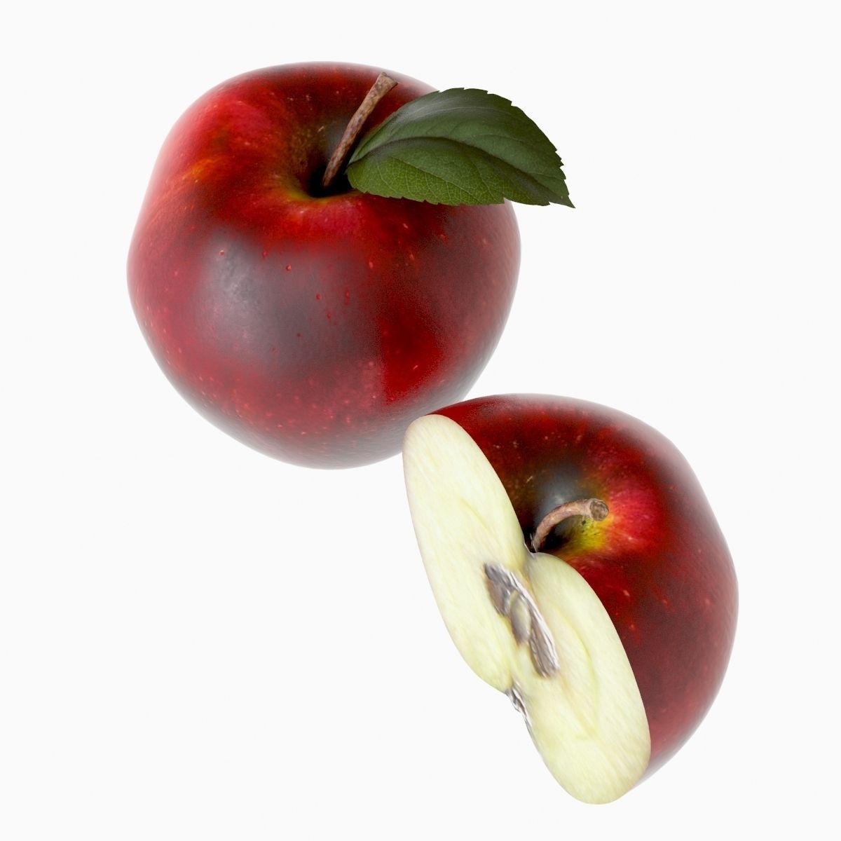 red apple 3D model_8