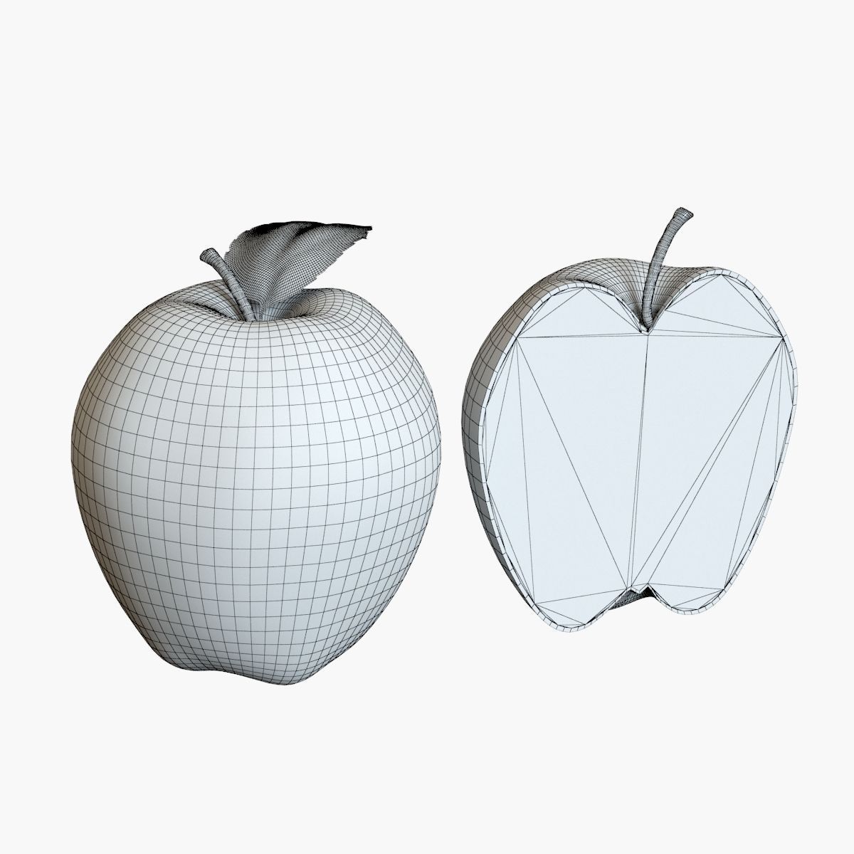 red apple 3D model_6