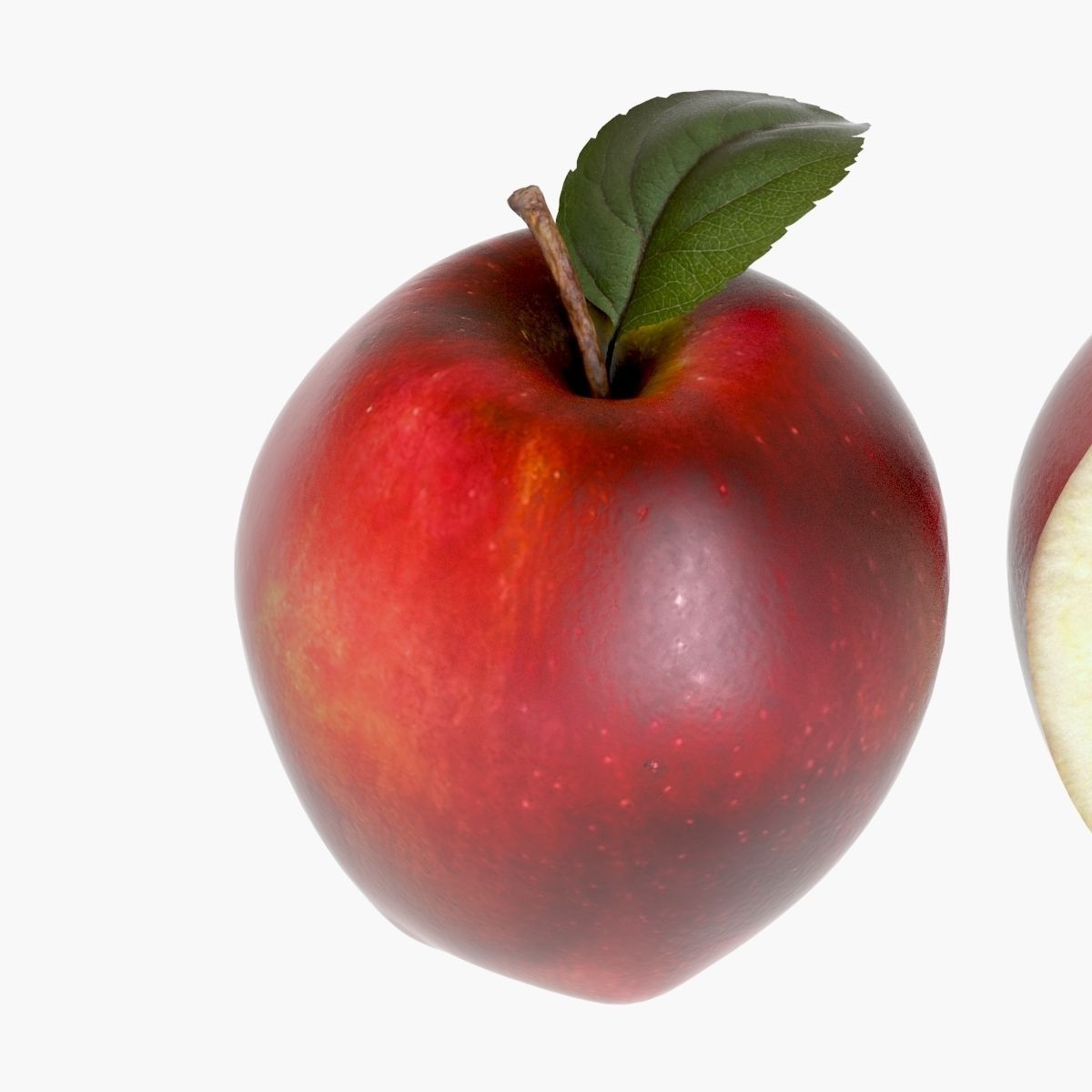 red apple 3D model_2