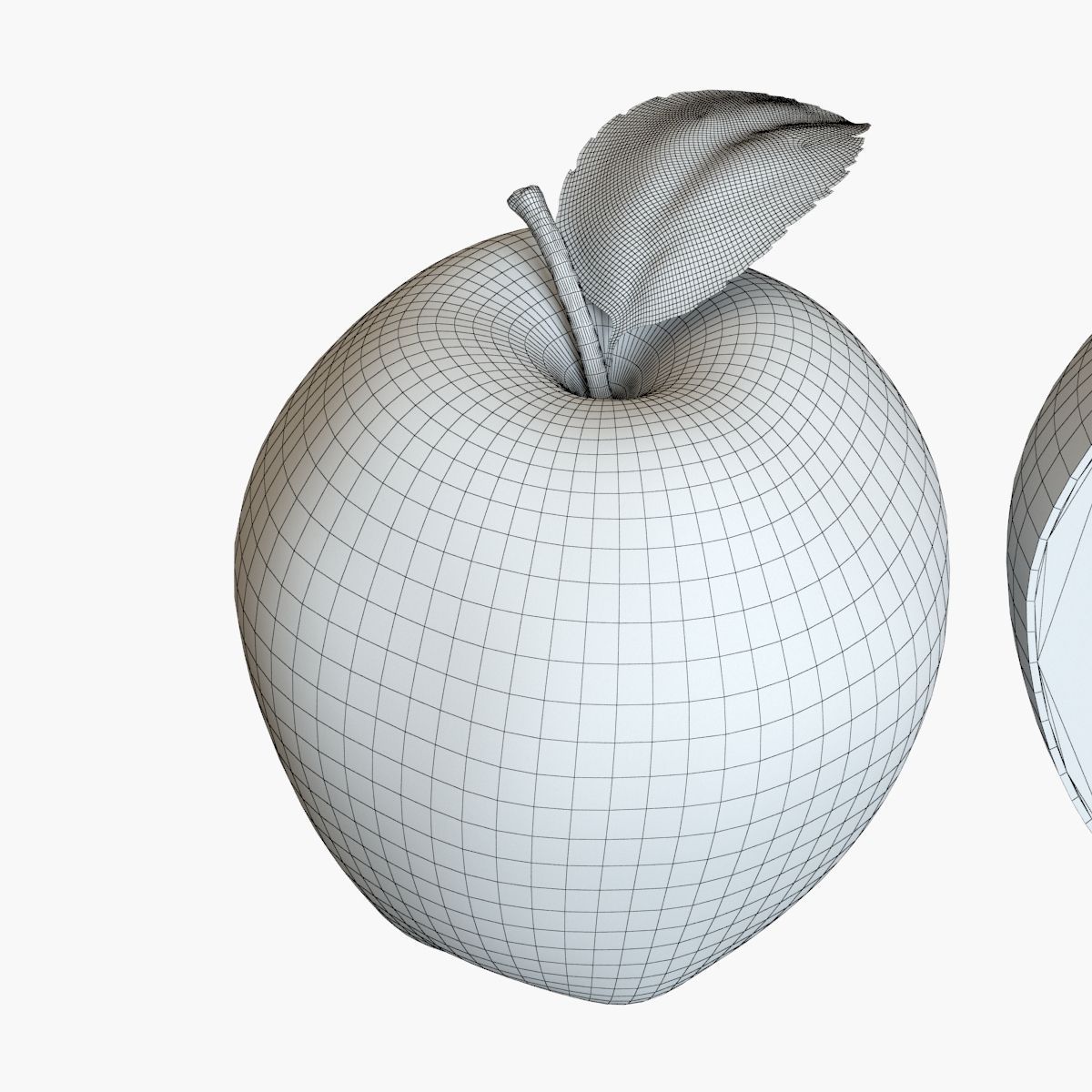 red apple 3D model_3