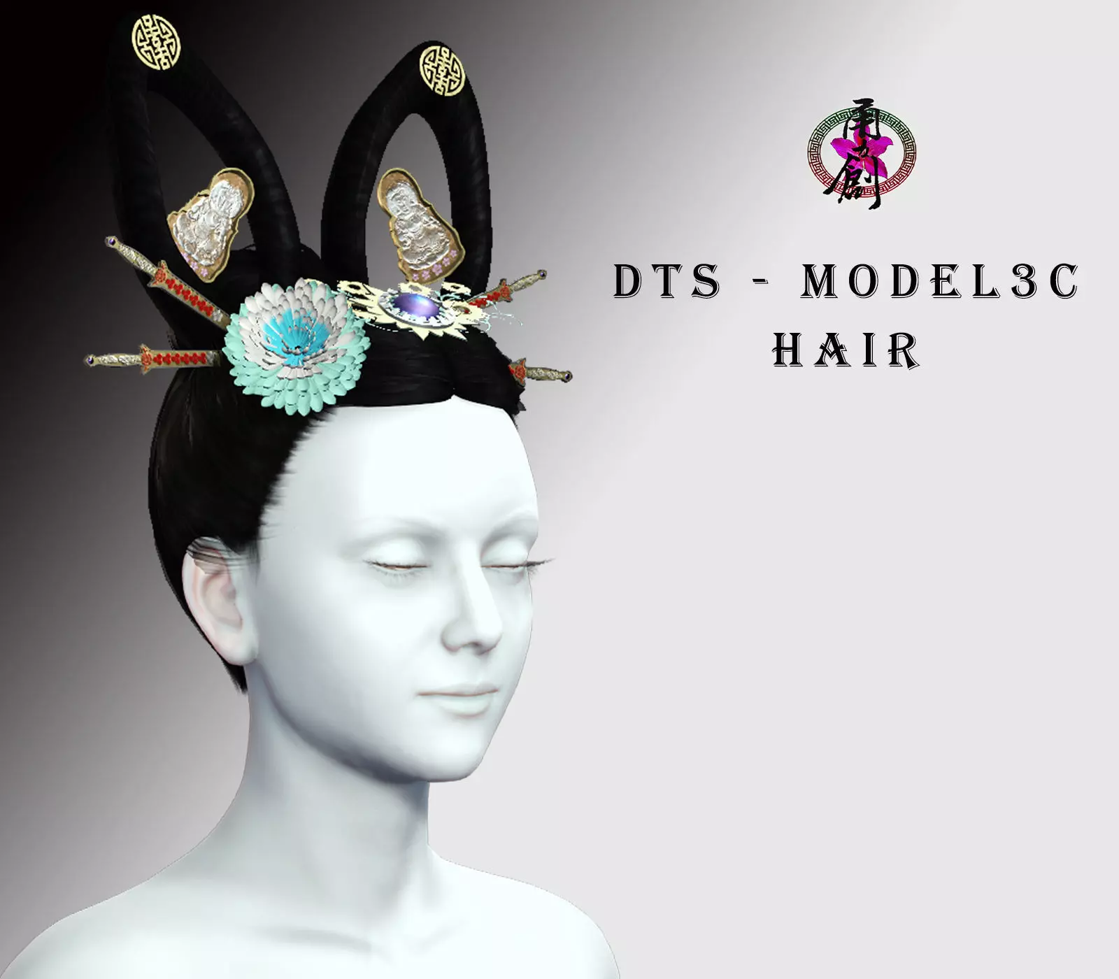 DTS - Model 3C Hair Low-poly 3D model_0