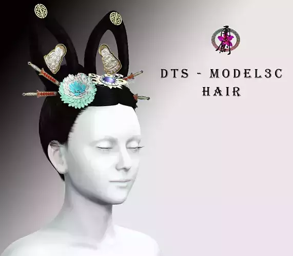 DTS - Model 3C Hair Low-poly 3D model