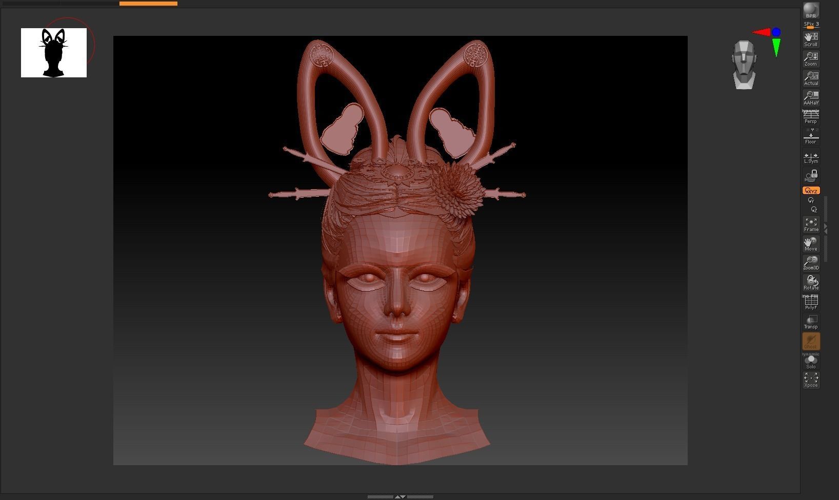 DTS - Model 3C Hair Low-poly 3D model_6