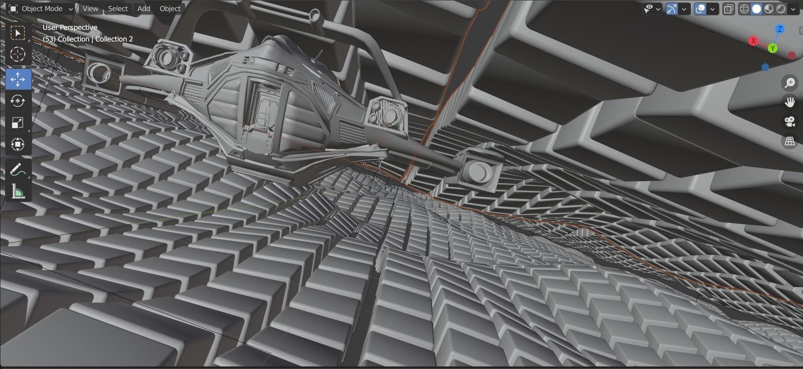 millennium falcon flying  3D model_1