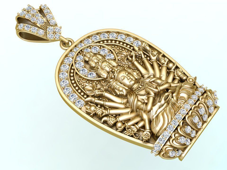  Guan Yin thousand eyes  hands - Avalokistesvara Buddha  pendant 3D print model_3