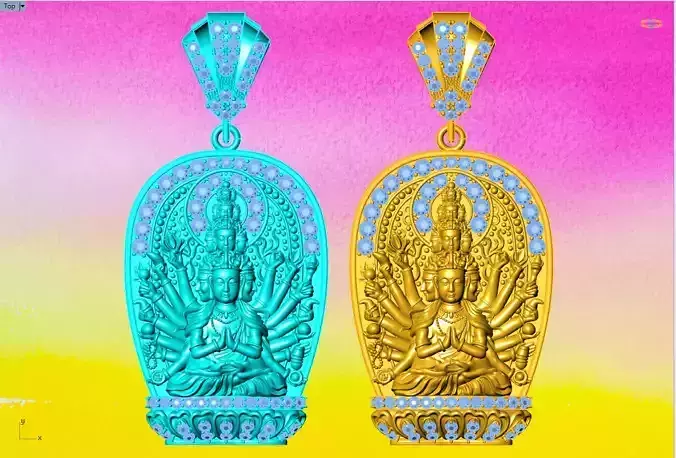  Guan Yin thousand eyes  hands - Avalokistesvara Buddha  pendant