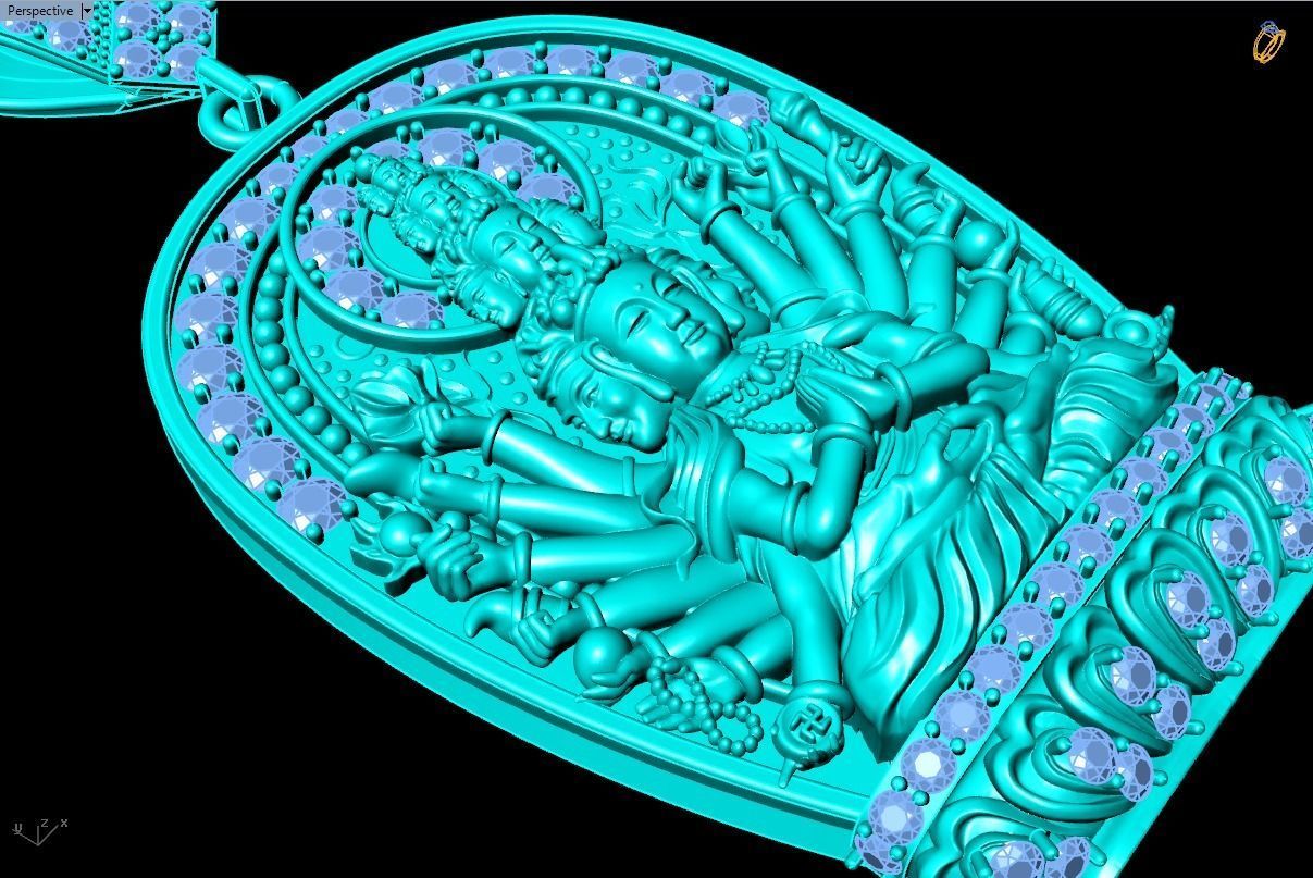 Guan Yin thousand eyes  hands - Avalokistesvara Buddha  pendant 3D print model_8
