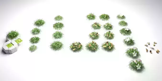 Grass sample ready for scatter 3D model