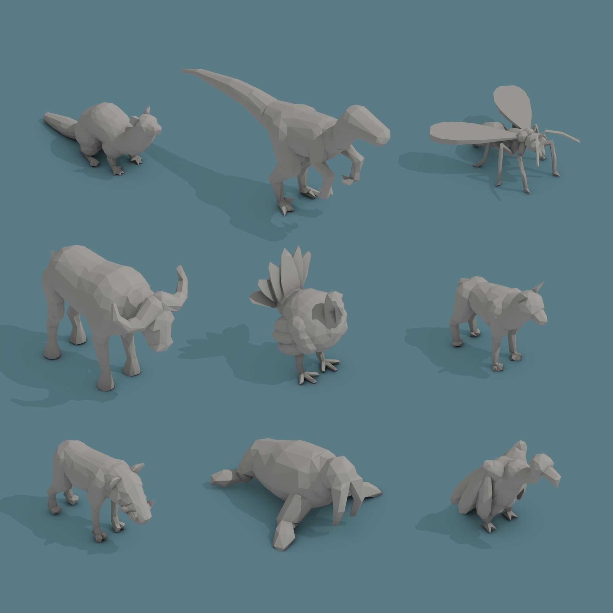 Low Poly Animal Pack 01 Isometric Icon Low-poly 3D model_54