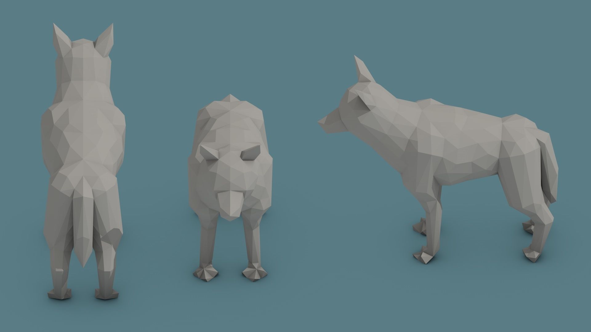 Low Poly Animal Pack 01 Isometric Icon Low-poly 3D model_6