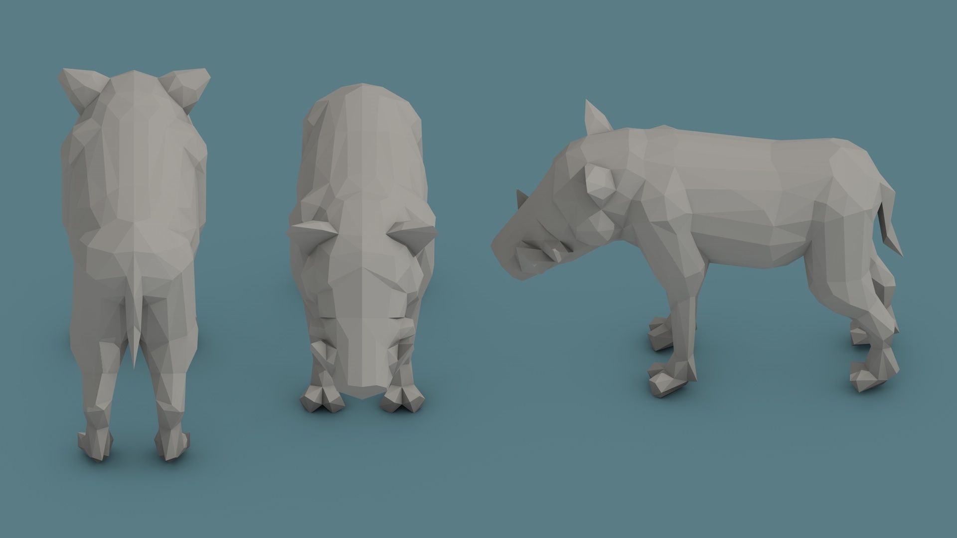 Low Poly Animal Pack 01 Isometric Icon Low-poly 3D model_12