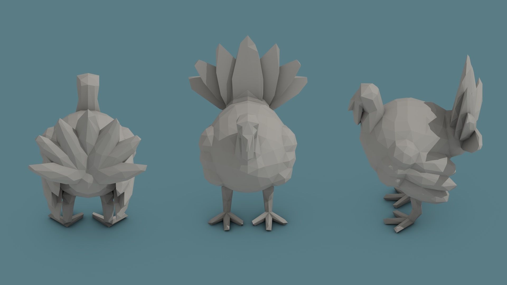 Low Poly Animal Pack 01 Isometric Icon Low-poly 3D model_34