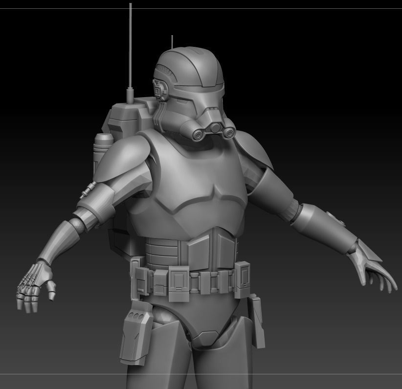 Clone Force 99 Echo Full Armor 3D print ready STL 3D print model_4