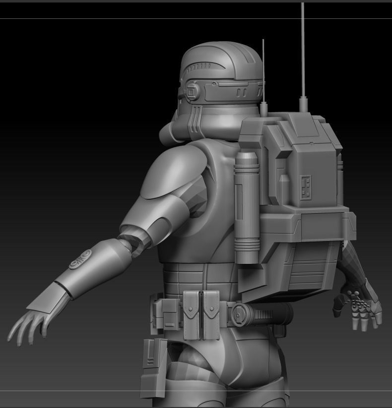 Clone Force 99 Echo Full Armor 3D print ready STL 3D print model_5