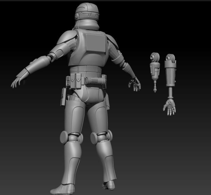 Clone Force 99 Echo Full Armor 3D print ready STL 3D print model_7