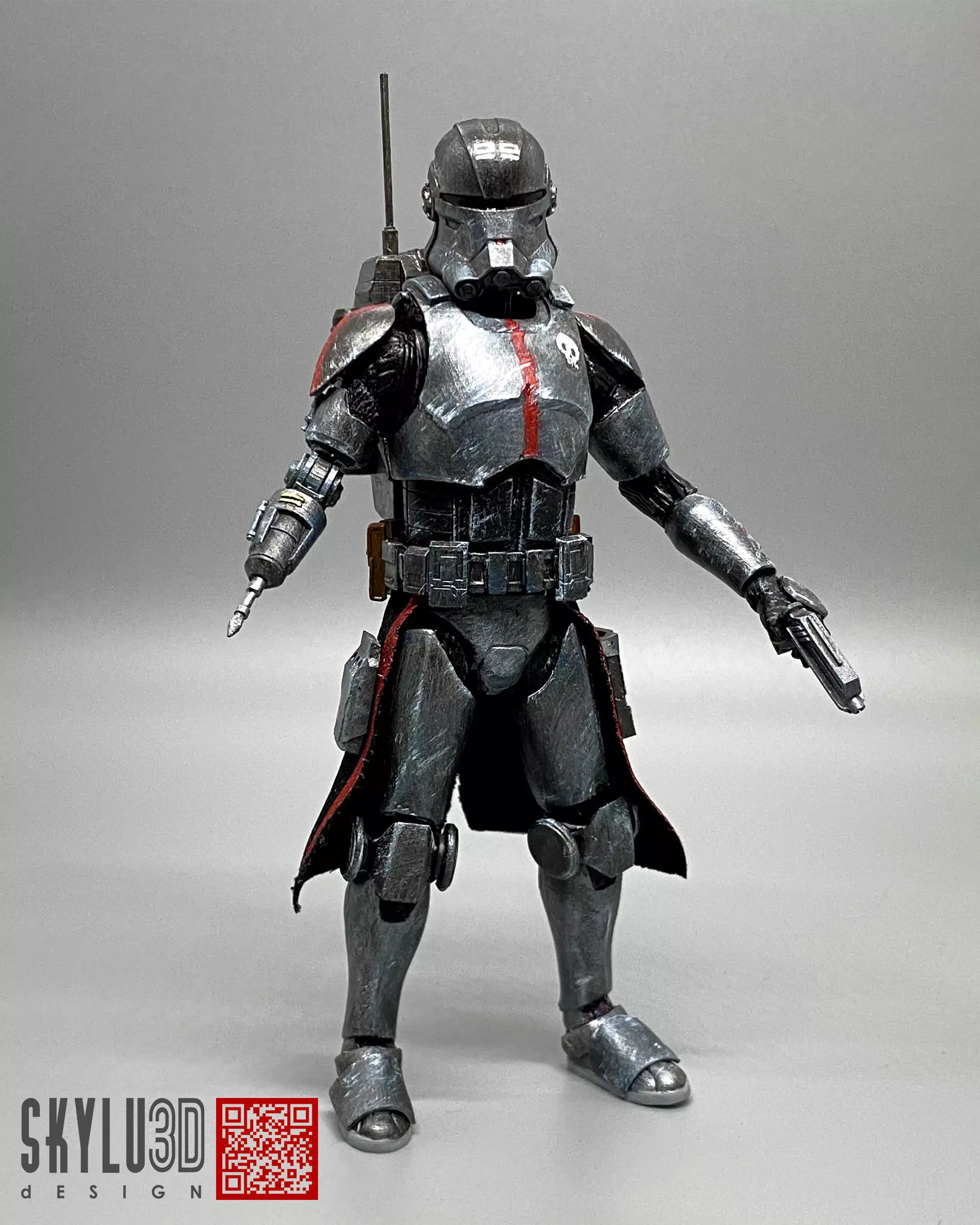 The Bad Batch Echo 6 inch figure kit conversion STL 3D print model