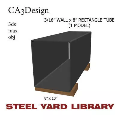 3 16in Wall x8in Rectangle Tube 3D model