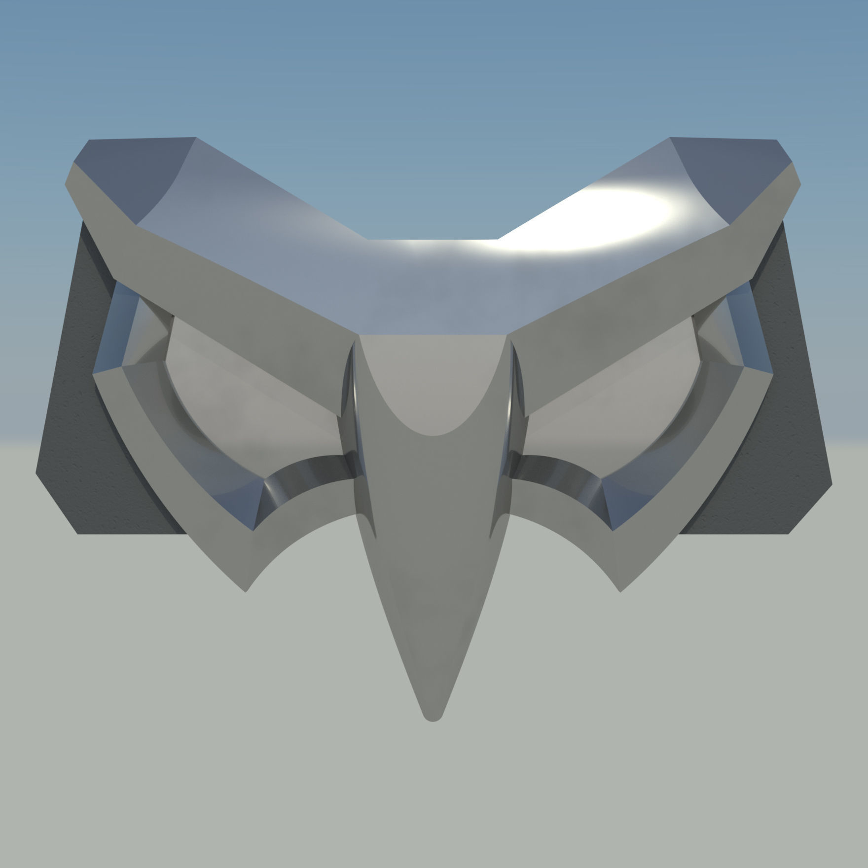 Overwatch Ana Amari Belt buckle Snow owl skin 3D print model_0