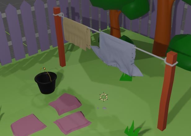 A Cartoon Clothesline and Environment 3D model_2
