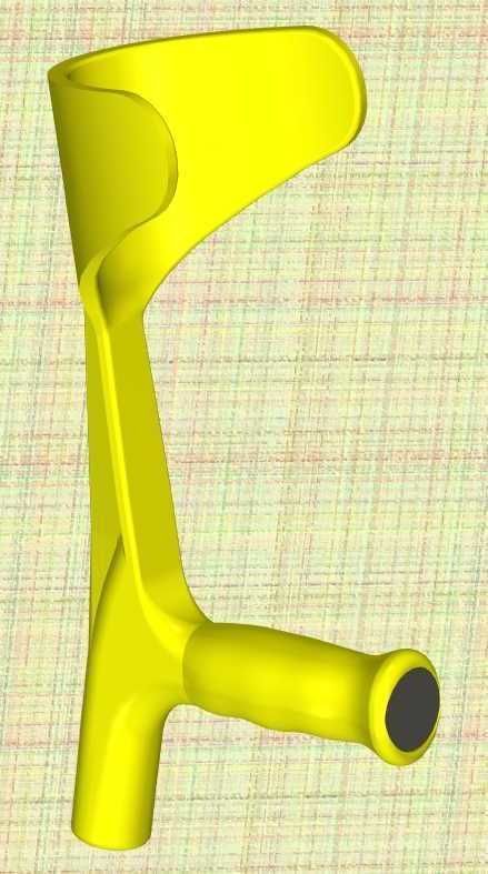 Plastic crutch handle 3D print model_4