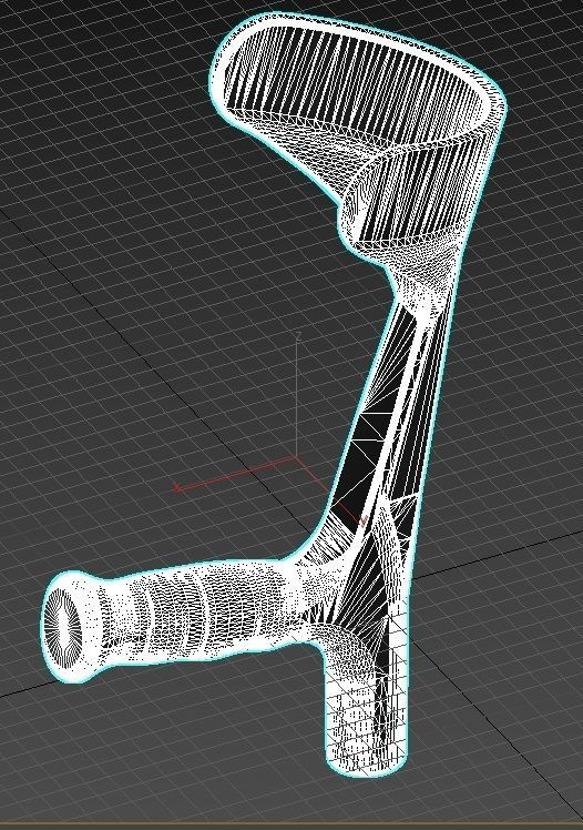 Plastic crutch handle 3D print model_8