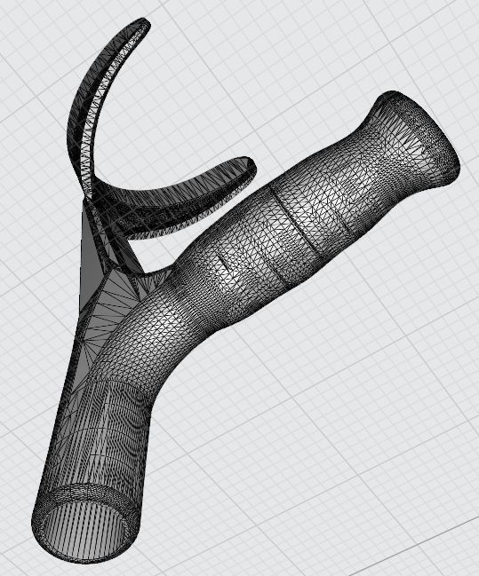 Plastic crutch handle 3D print model_7