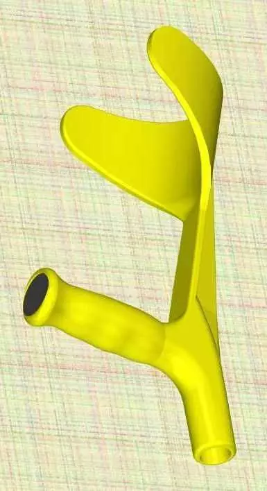 Plastic crutch handle 3D print model_0