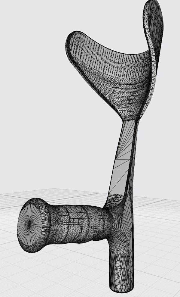 Plastic crutch handle 3D print model_6