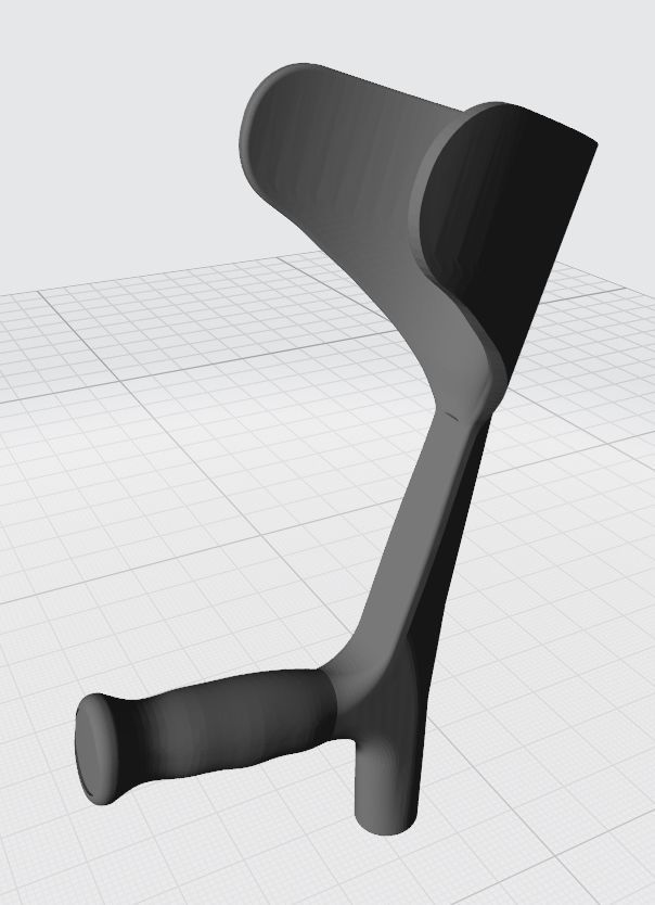 Plastic crutch handle 3D print model_5