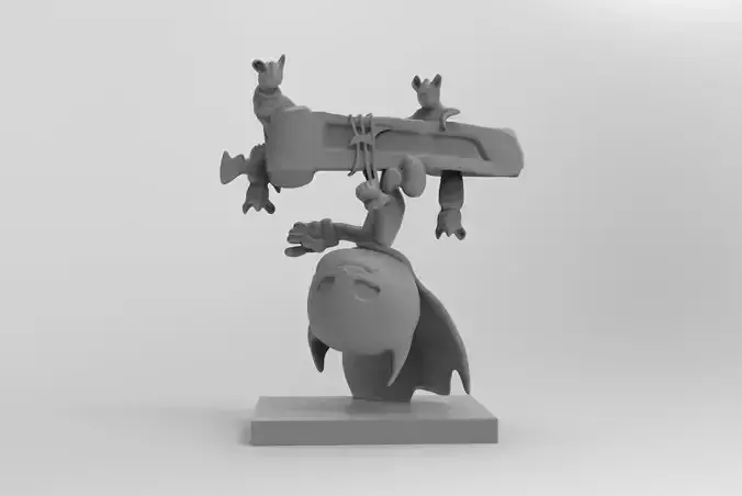 Chibi Batman boy hanging with bats 3D PRINTING DIORAMA