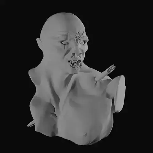 Orc Bust 3D printing or design ready
