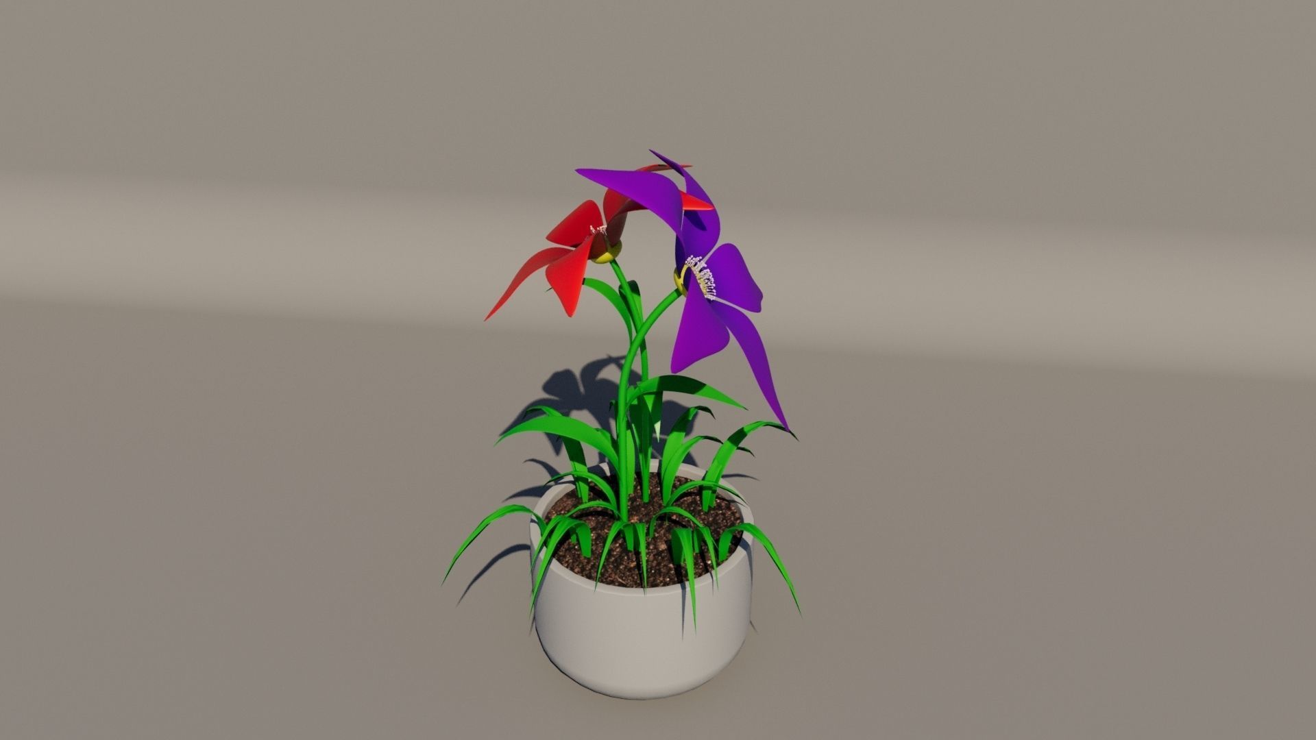 3DFlowerToonTextured Low-poly 3D model_1