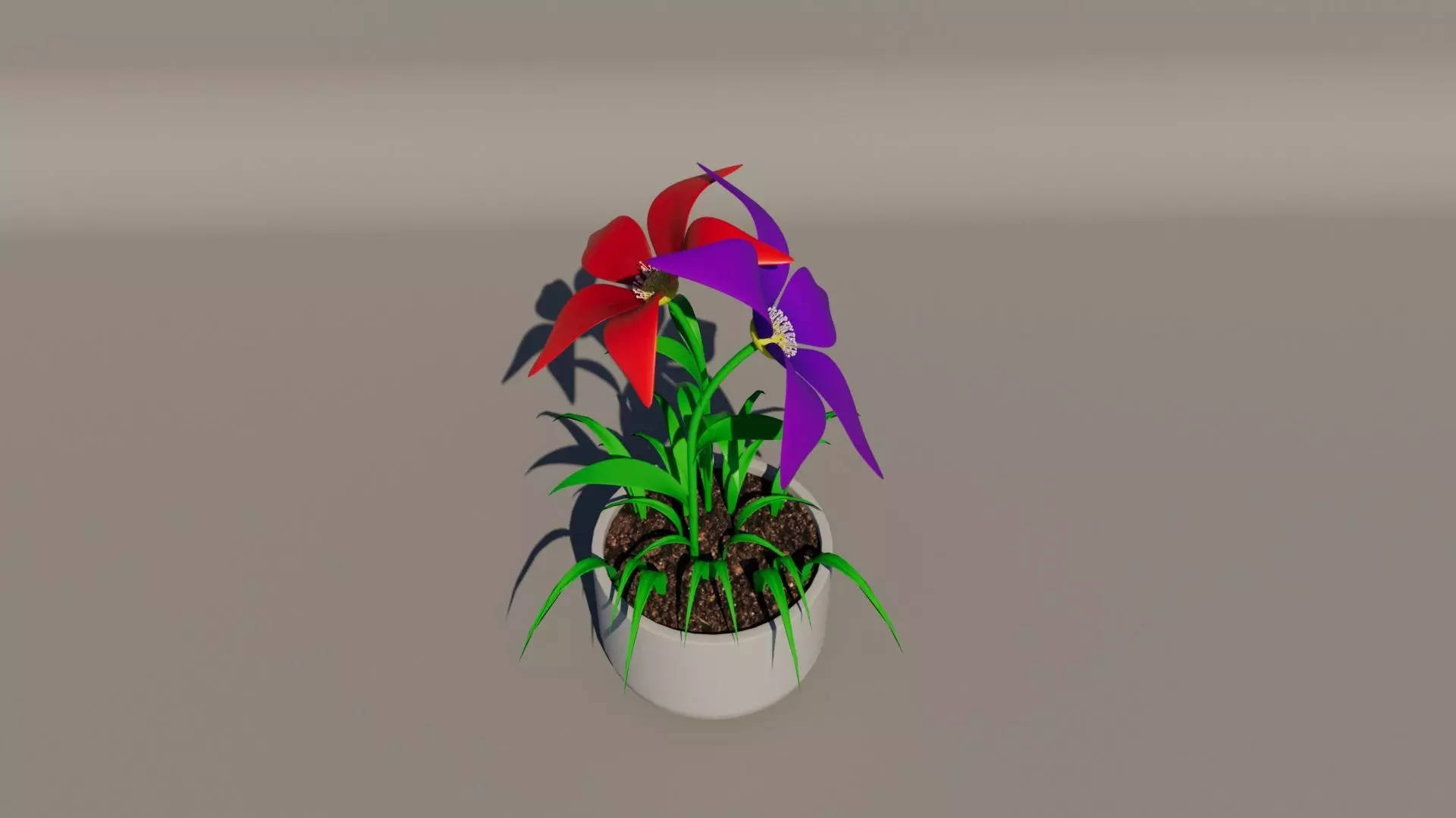 3DFlowerToonTextured Low-poly 3D model_0