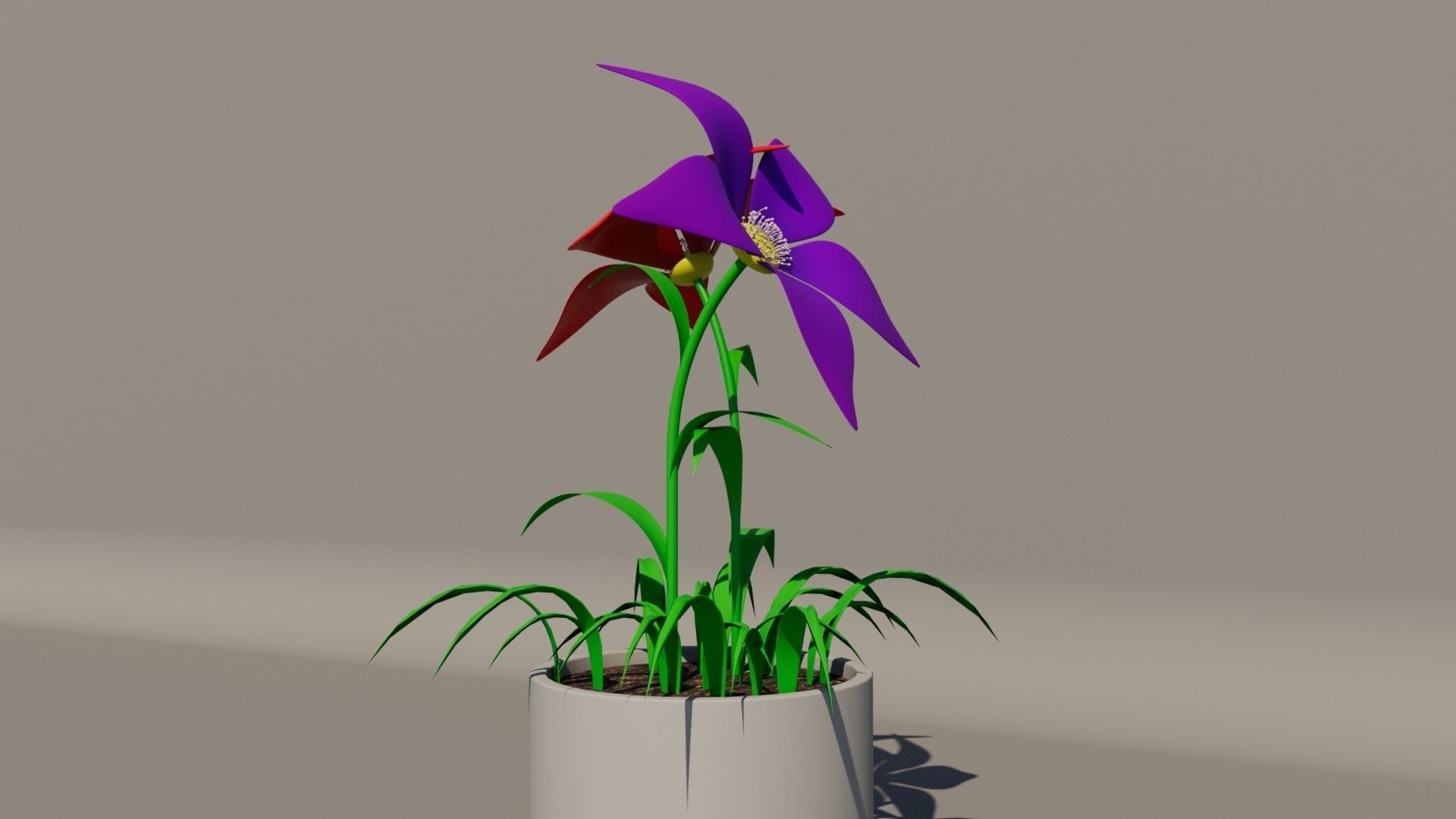 3DFlowerToonTextured Low-poly 3D model_3