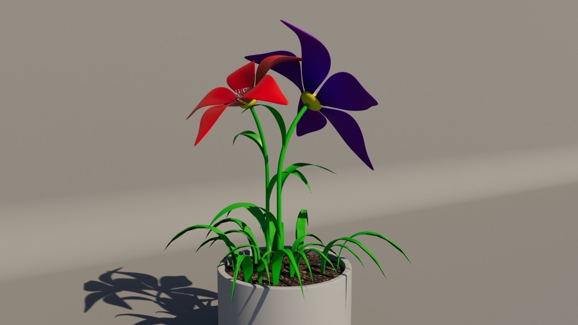 3DFlowerToonTextured Low-poly 3D model_2